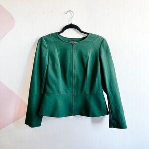 Talbots Peplum Jacket Petites Women's 8P Green‎ Casual